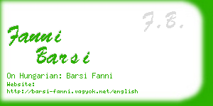 fanni barsi business card